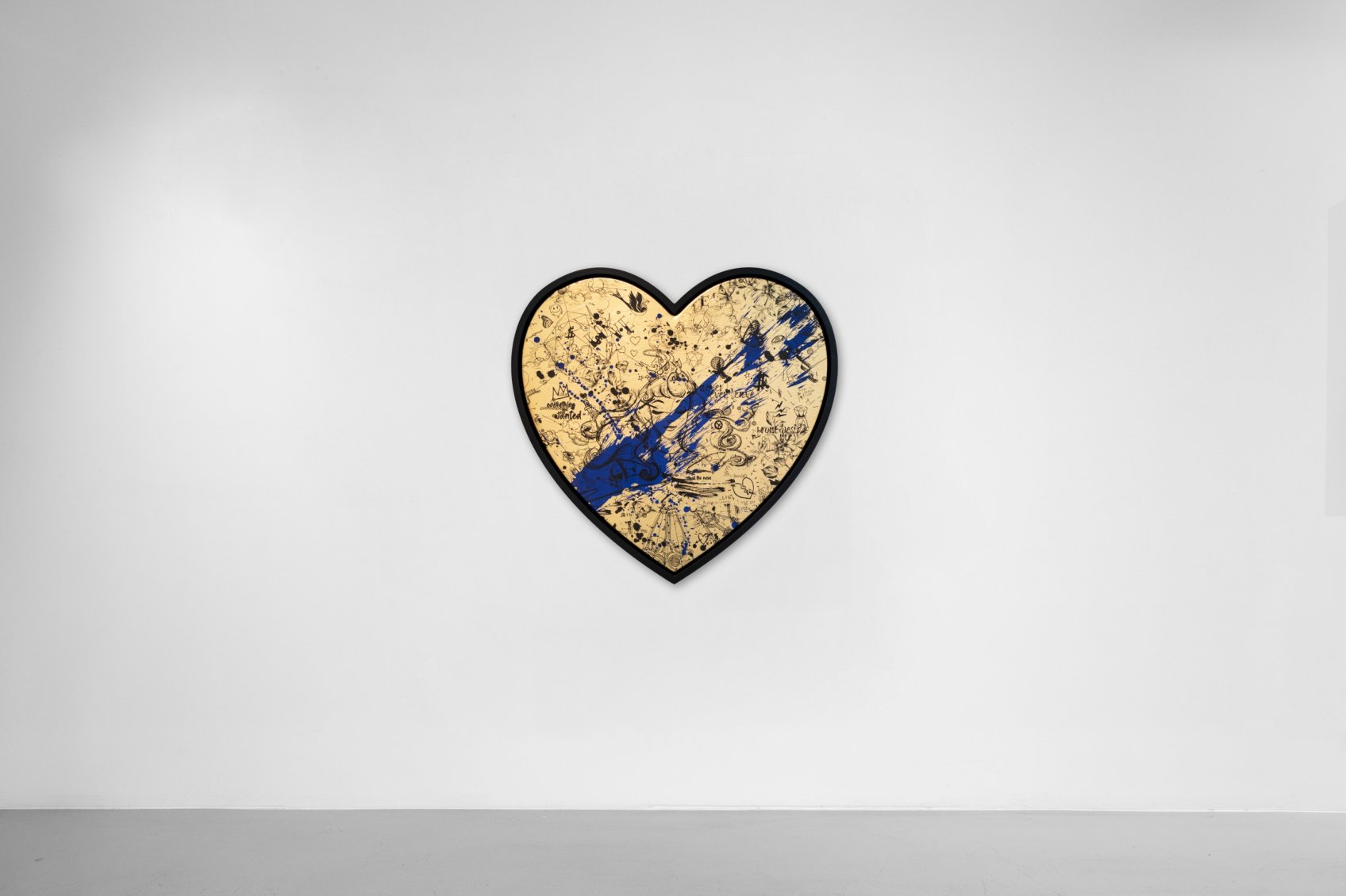All of Me (gold/black, ultramarine splash), 2021 by Joseph Klibansky