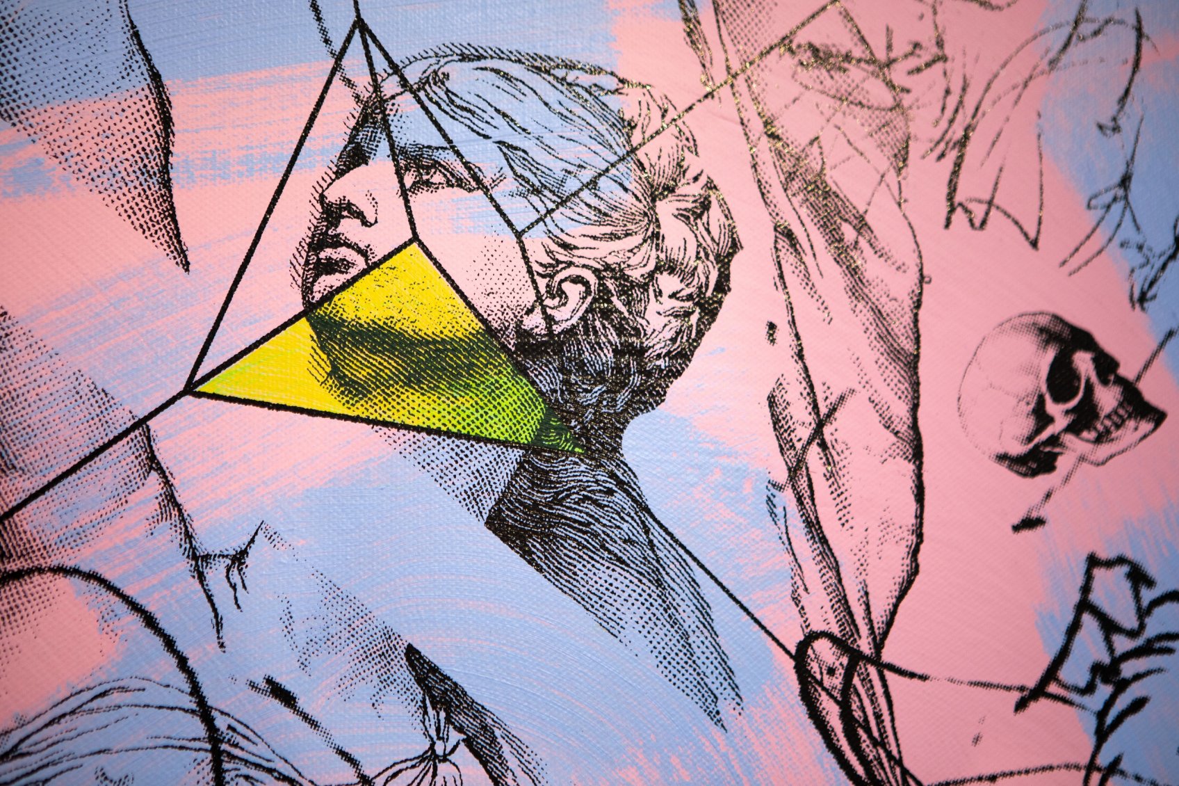 Apple of my Eye (pink, lilac/black, fluorescent yellow), 2016 by Joseph Klibansky
