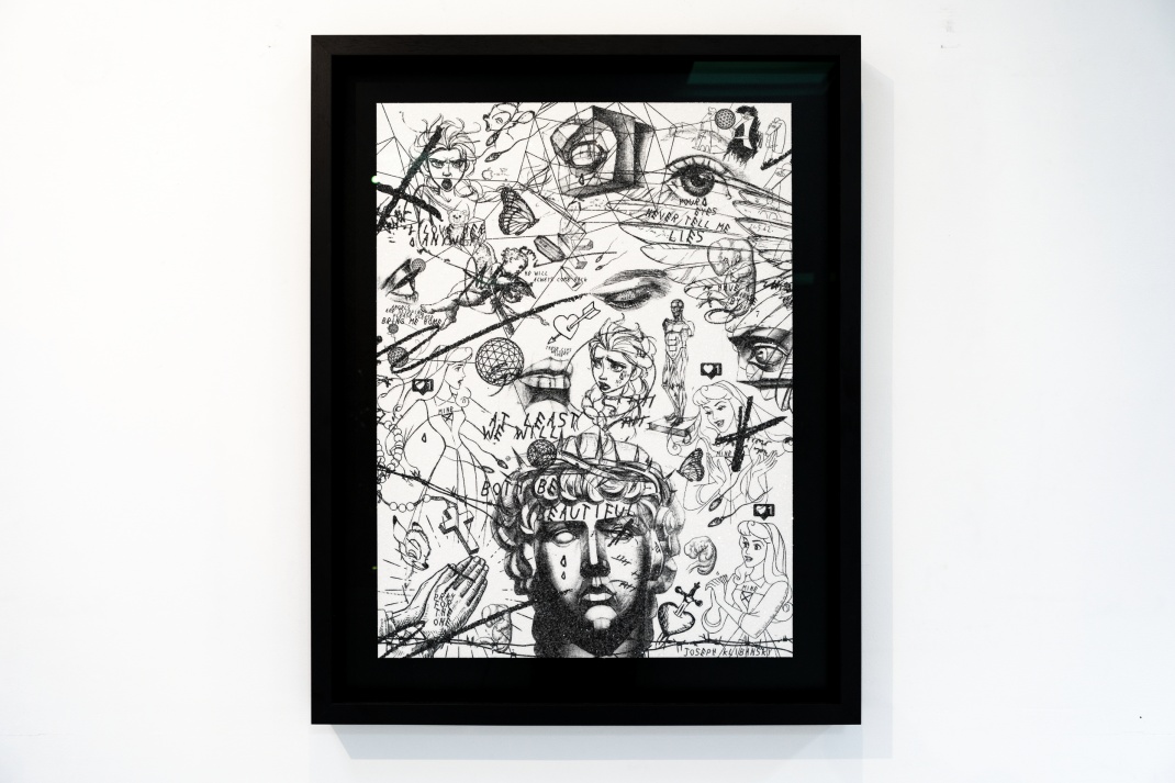 At Least We Will Both Be Beautiful (edition, white/black, diamond dust), 2020 by Joseph Klibansky