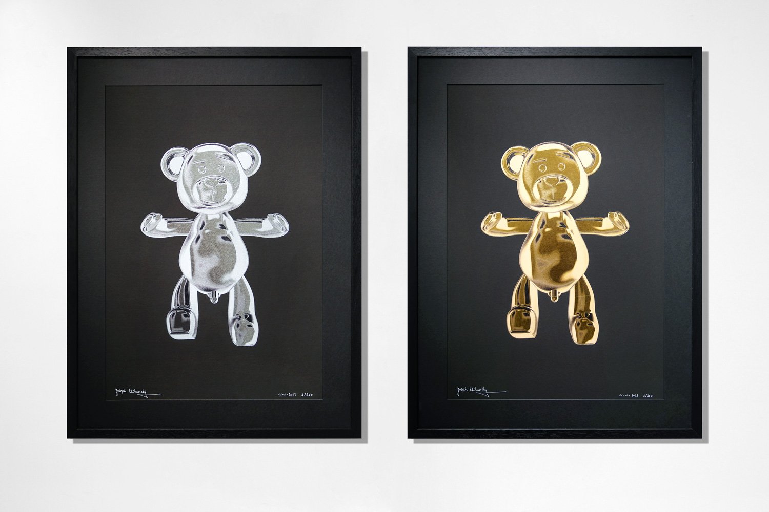 Bare Hug — The Foil Edition (Silver on Black paper), 2024 by Joseph Klibansky