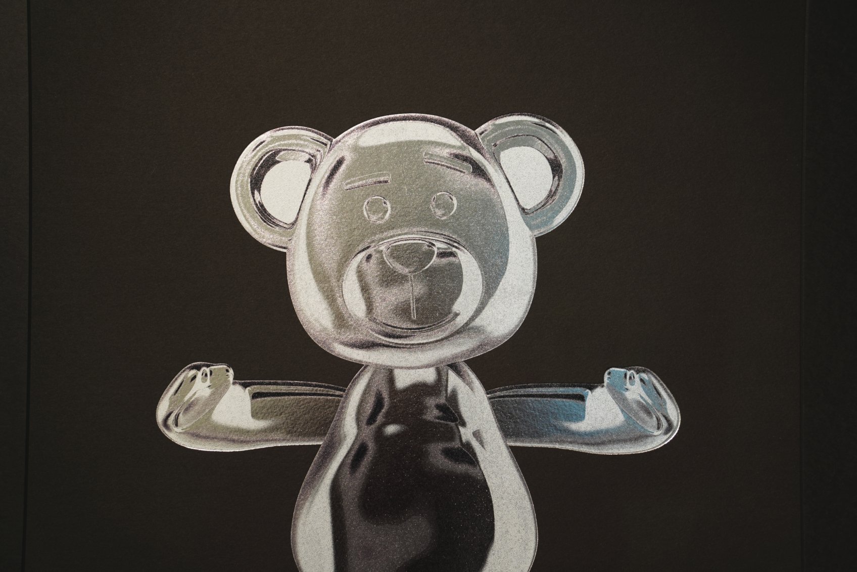 Bare Hug — The Foil Edition (Silver on Black paper), 2024 by Joseph Klibansky