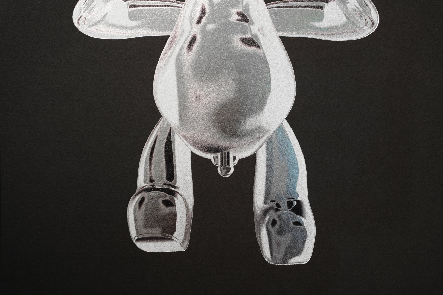 Bare Hug — The Foil Edition (Silver on Black paper), 2024 by Joseph Klibansky
