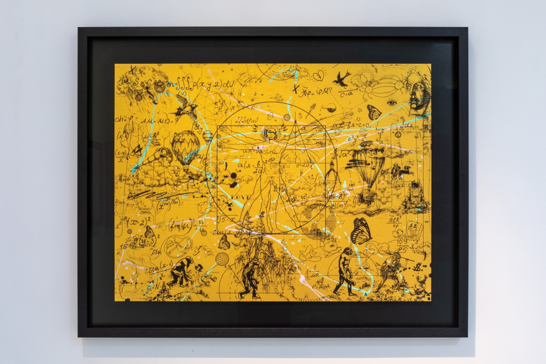 Beyond the Clouds (edition, gold/black, lilac and turquoise splash), 2020 by Joseph Klibansky