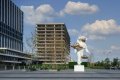 Beyond the Clouds - Sculpture (painted steel, bronze), 2021 by Joseph Klibansky