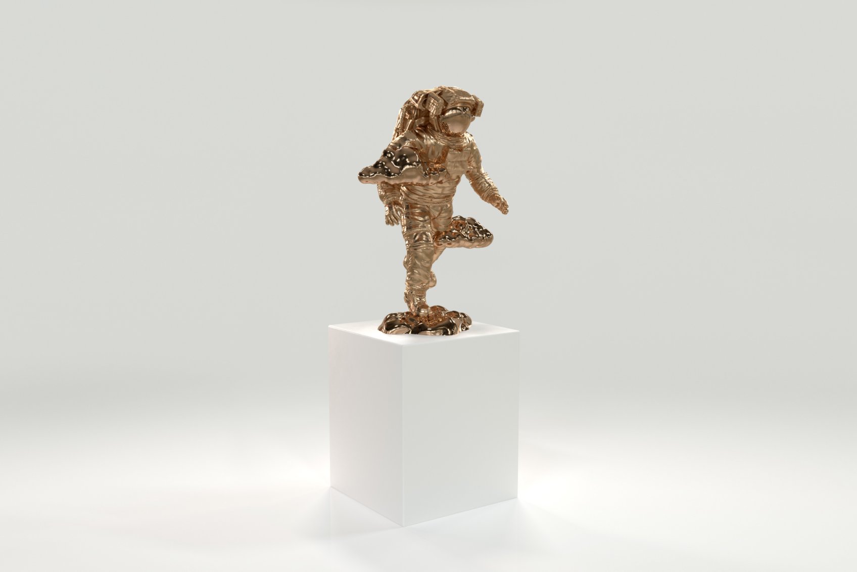 Beyond the Clouds - Sculpture (polished and brushed bronze), 2023 by Joseph Klibansky