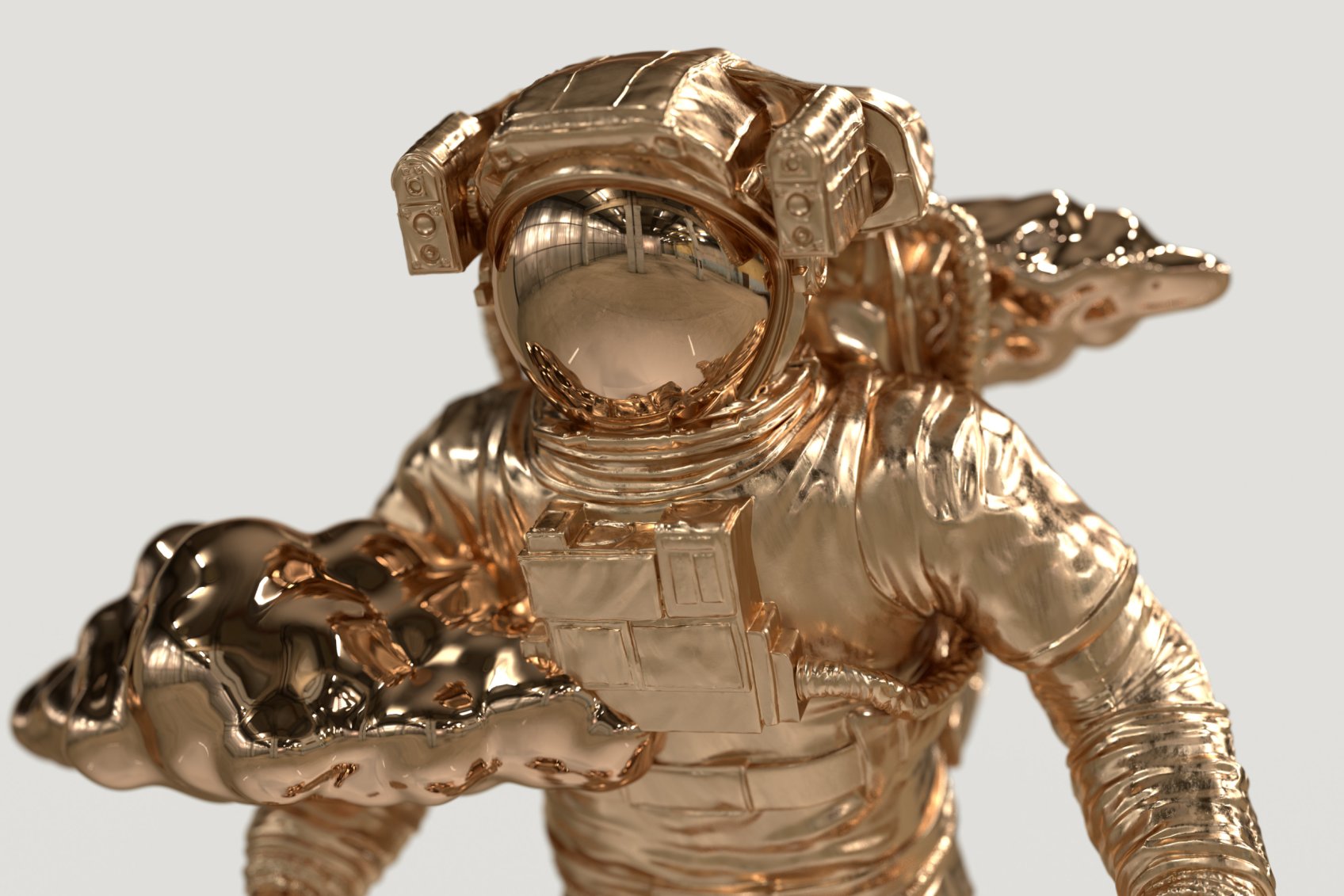 Beyond the Clouds - Sculpture (polished and brushed bronze), 2023 by Joseph Klibansky