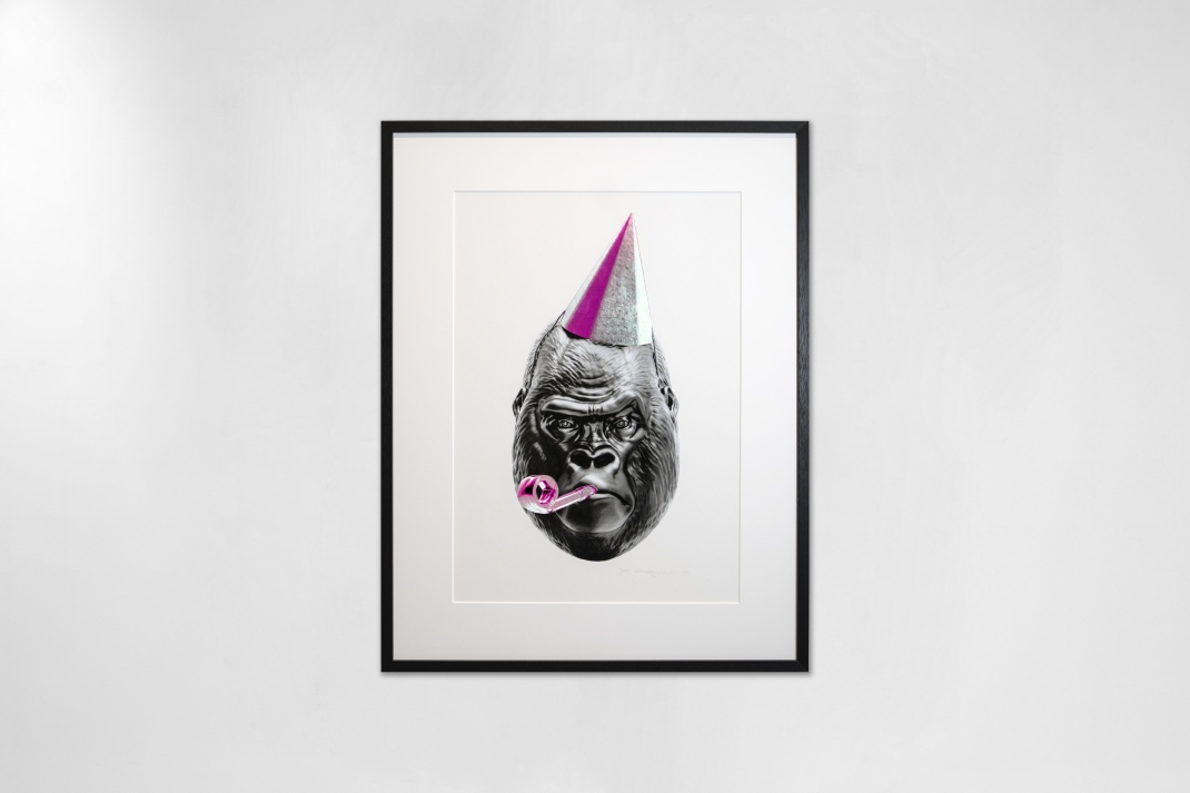 Big Bang (edition, black/silver leaf, pink), 2022 by Joseph Klibansky