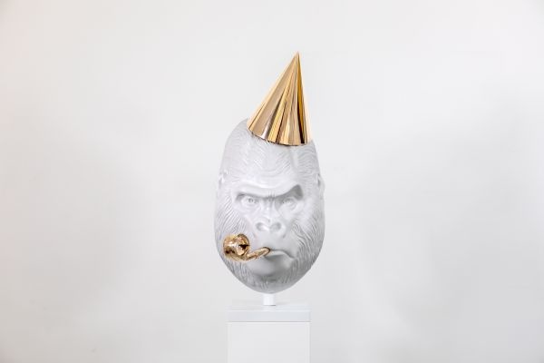 Big Bang (painted bronze, white), 2019 by Joseph Klibansky