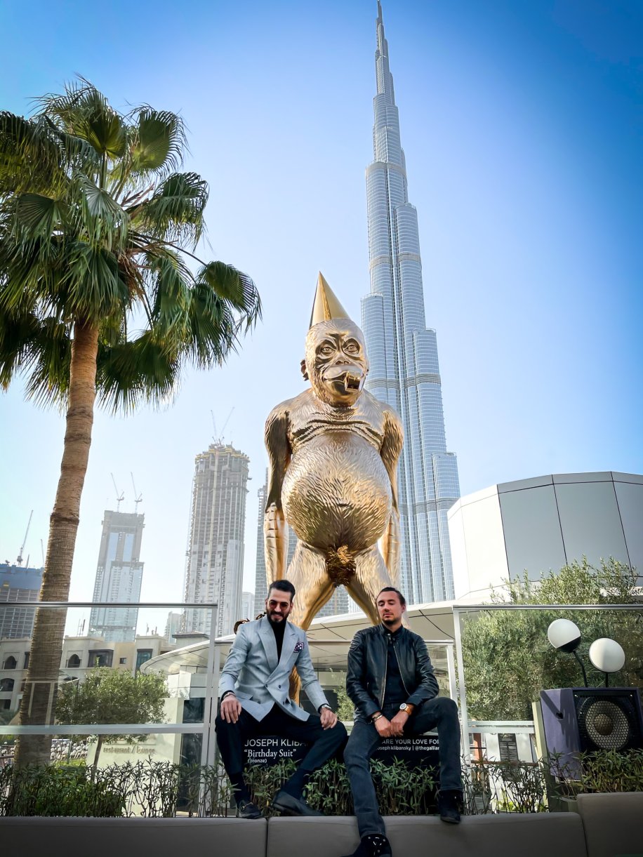 Birthday Suit in front of Burj Khalifa, Dubai, UAE
