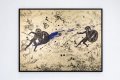 Can We Kiss Forever (gold/black, ultramarine splash), 2020 by Joseph Klibansky
