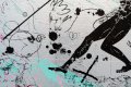 Can We Kiss Forever (silver/black, pastel pink and turquoise splash), 2020 by Joseph Klibansky