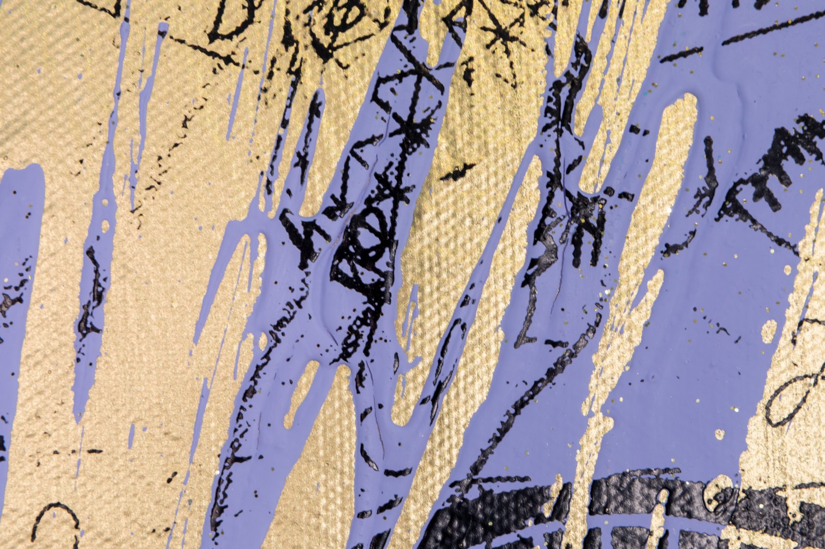 Forever Mine (gold/black, lilac splash), 2020 by Joseph Klibansky