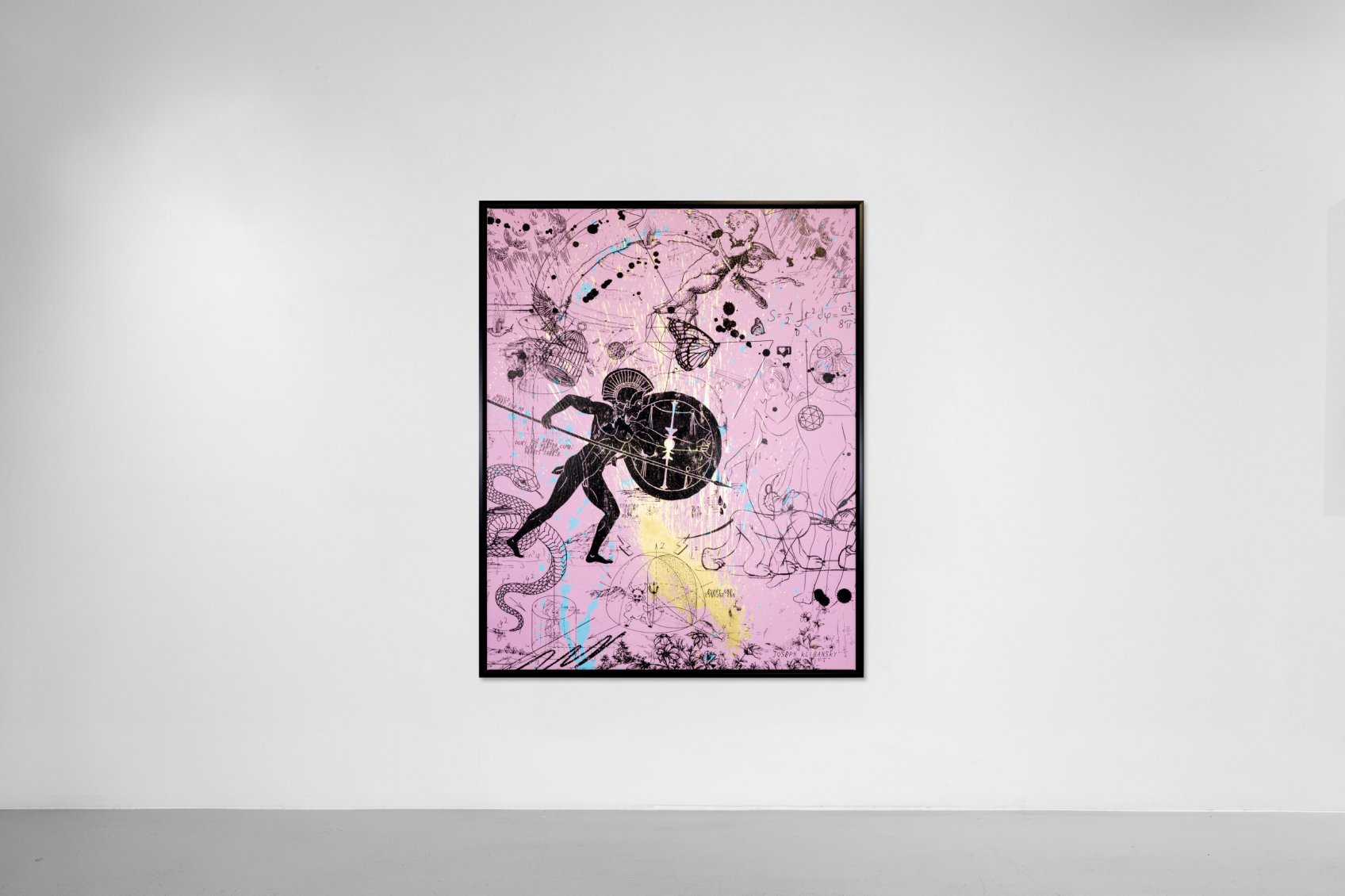 Forever Mine (pink/black, blue and gold splash), 2021 by Joseph Klibansky