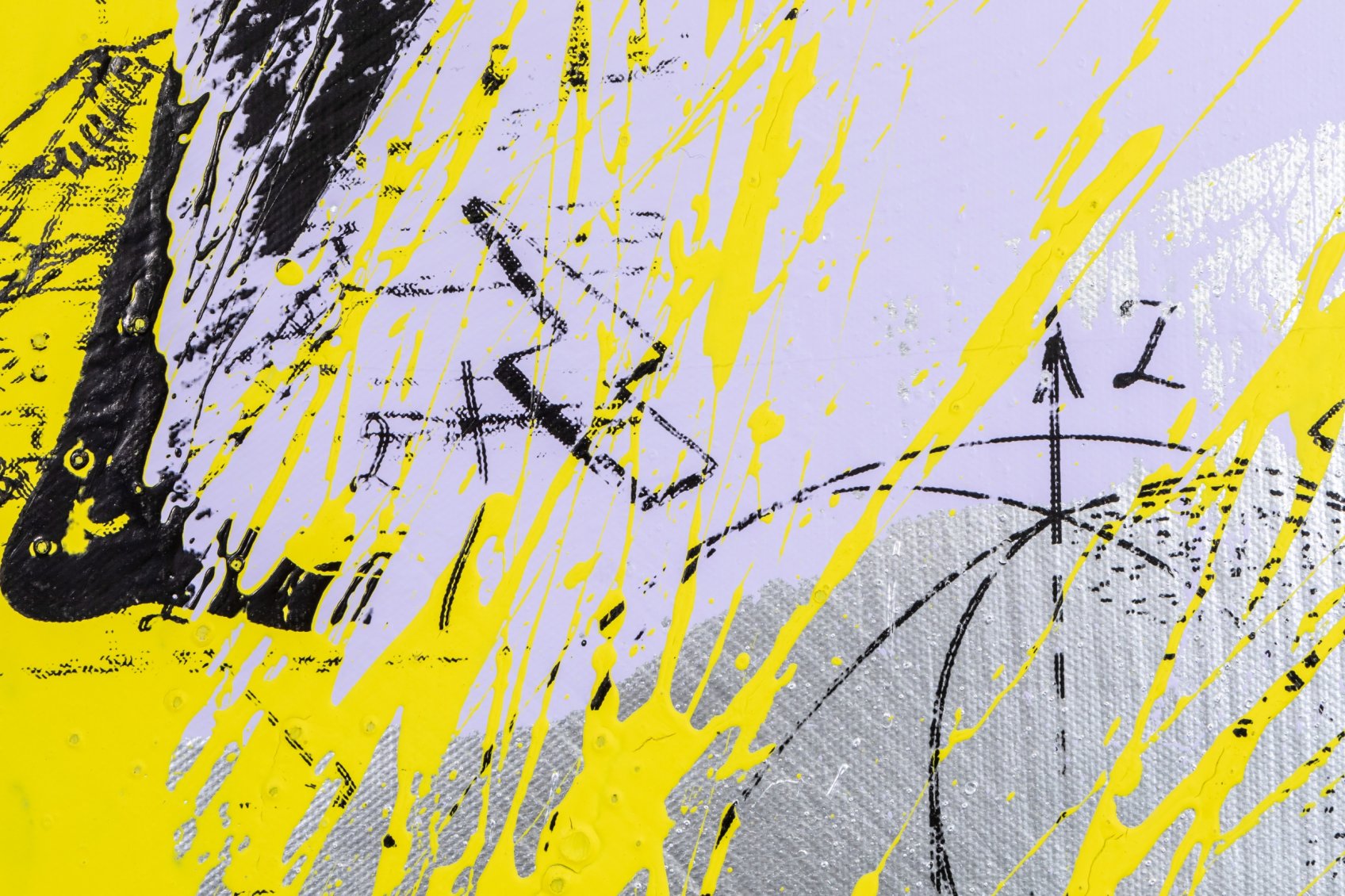 Forever Mine (silver/black, lilac and yellow splash), 2020 by Joseph Klibansky