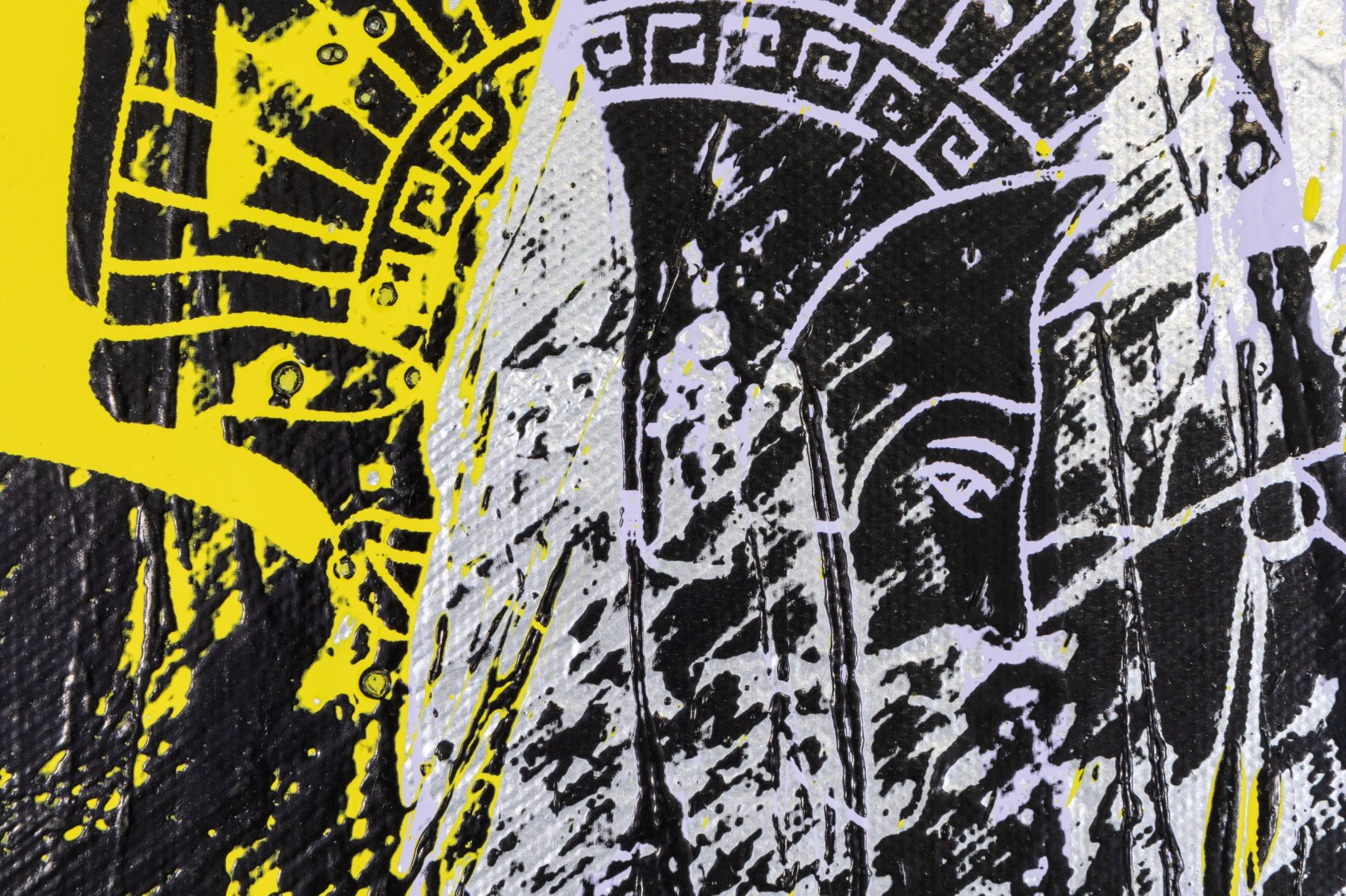 Forever Mine (silver/black, lilac and yellow splash), 2020 by Joseph Klibansky