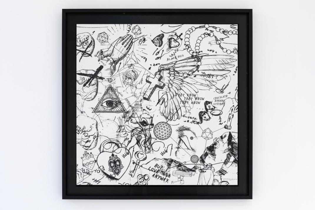 I Love Her Anyway (edition, white/black, diamond dust), 2019 by Joseph Klibansky
