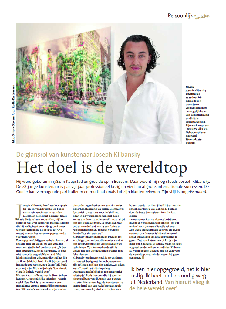 Interview Newspaper Gooi- en Eemlander ‘My goal is the top’