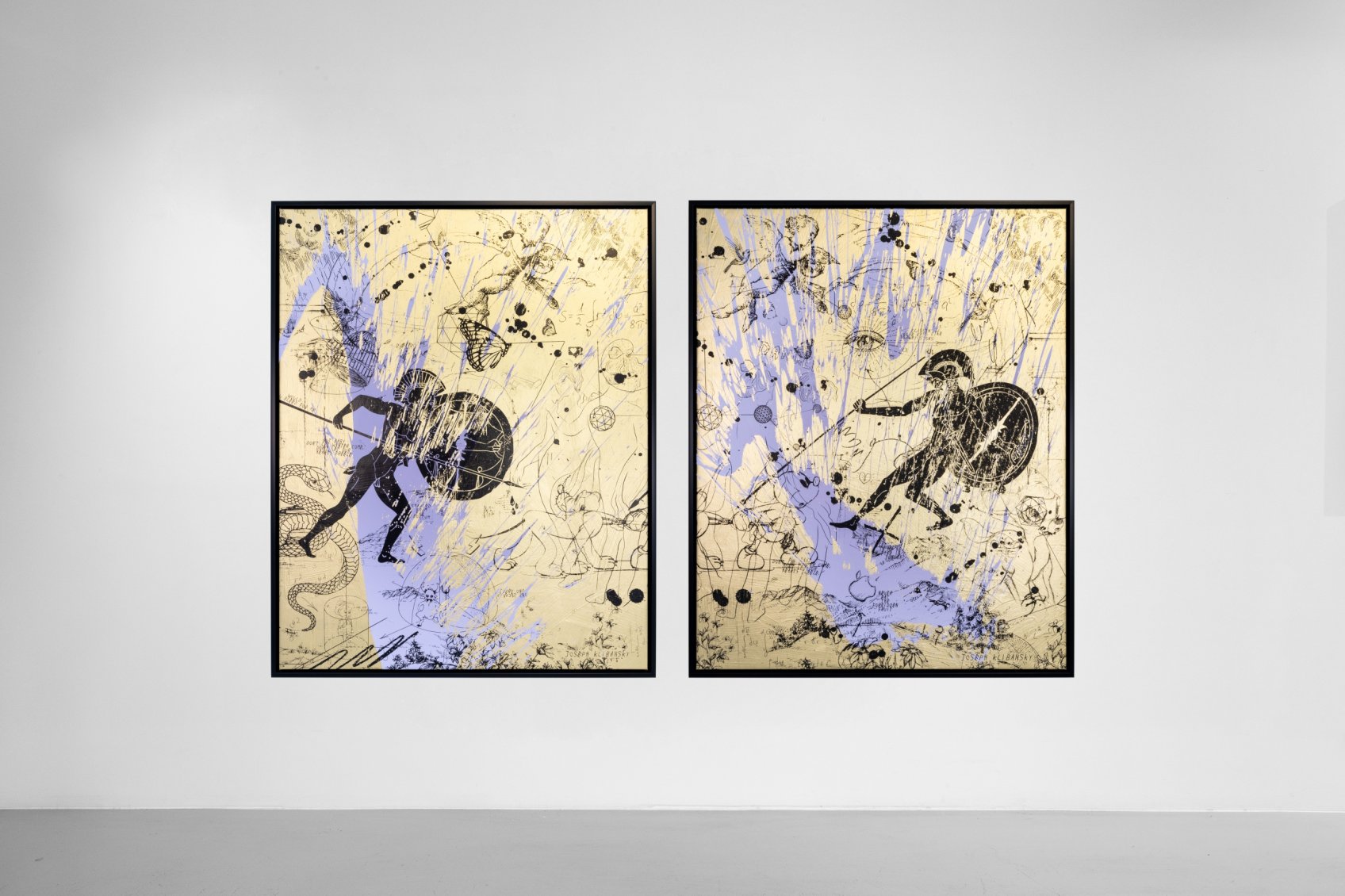 Into my Heart (gold/black, lilac splash), 2020 by Joseph Klibansky