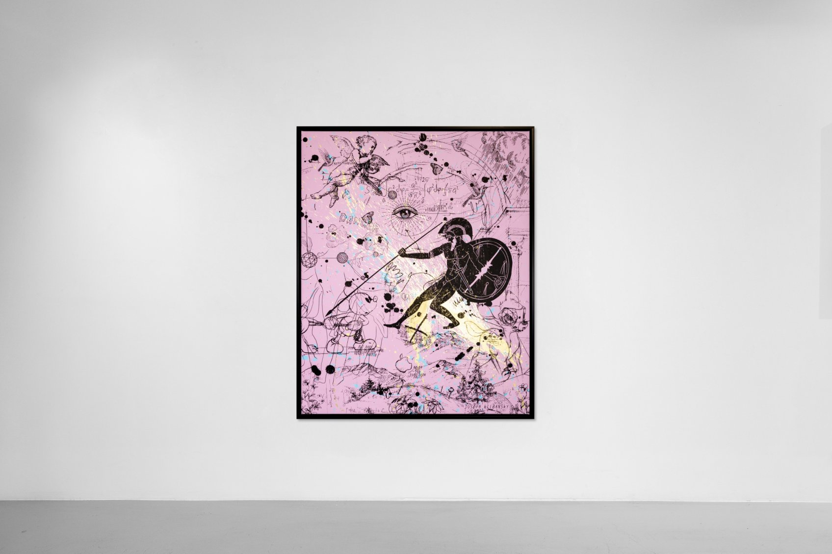 Into my Heart (pink/black, blue and gold splash), 2021 by Joseph Klibansky