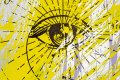 Into my Heart (silver/black, lilac and yellow splash), 2020 by Joseph Klibansky