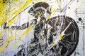 Into my Heart (silver/black, lilac and yellow splash), 2020 by Joseph Klibansky