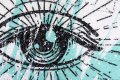 Into my Heart (white/black, turquoise splash, diamond dust), 2021 by Joseph Klibansky