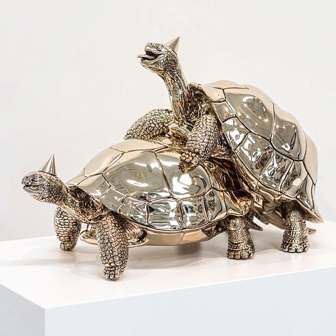 My bronze polished sculpture “Baby we Made it” is now on view at my gallery space in Naarden, The Netherlands🔥 for interest please check my website 💙 . . #sculpture #artwork #fuck #josephklibansky #amsterdam