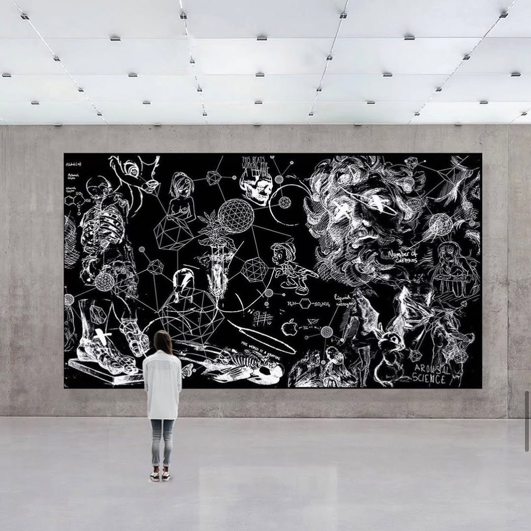 I thought It would be a good idea to make a 5,5 meter long artwork.. for art’s sake 🖤 someone got a place for it? . . . #newpainting #contemporaryart #artcontemporain #paintings #josephklibansky