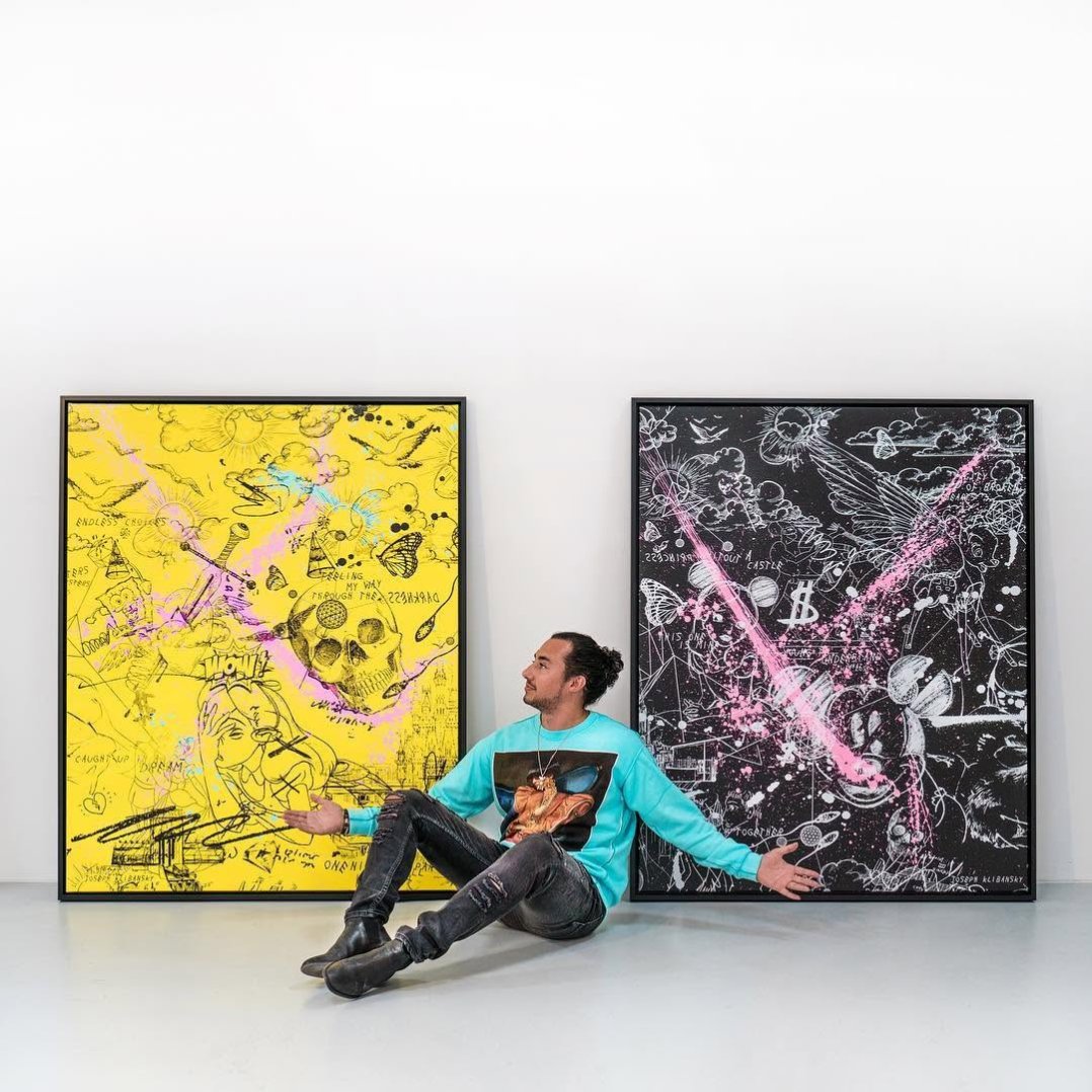 If you had to choose between the Black or Yellow painting...? . #painting #contemporaryart #artmiami