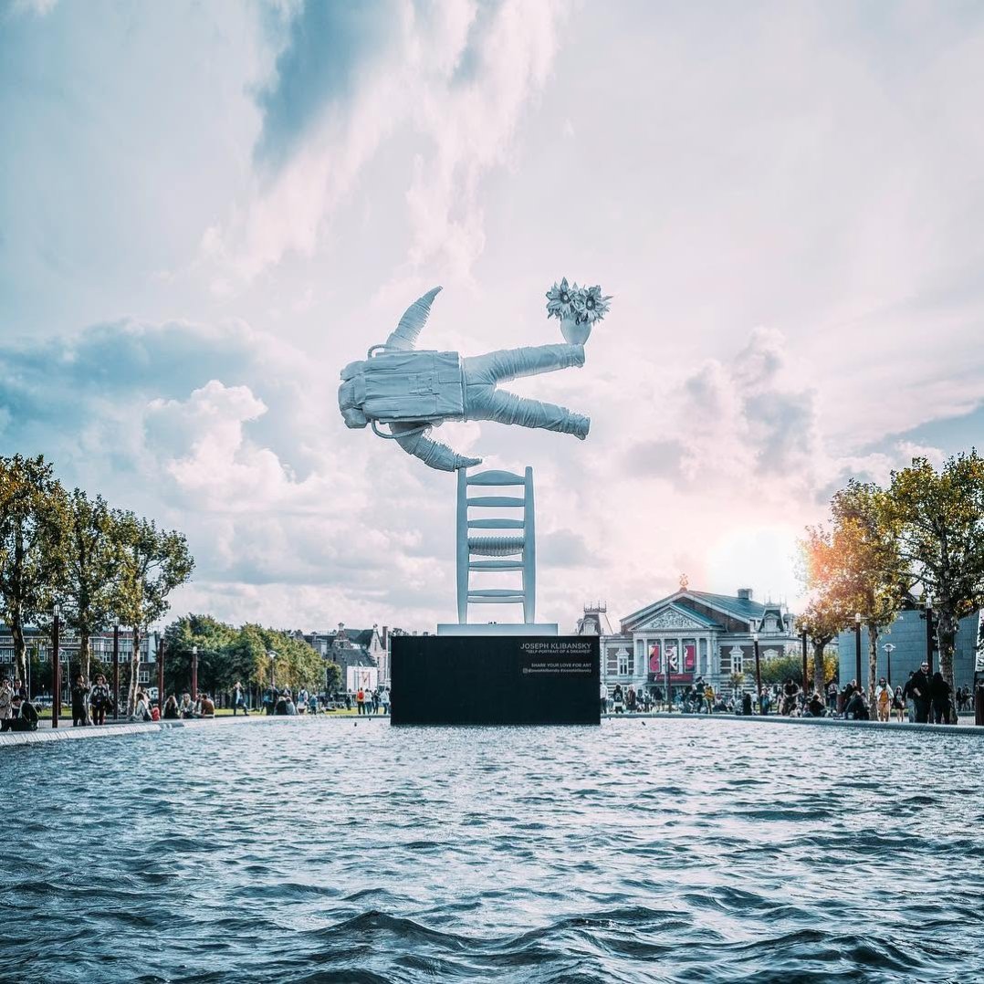 My dear friends.. for everyone that still wants to take a picture of “self portrait of a dreamer” on this mesmerizing location in #amsterdam ✨ NOW is your chance!  We will start removing the sculpture coming Thursday the 30th of August.. otherwise you will have to come to #shanghai 🤗