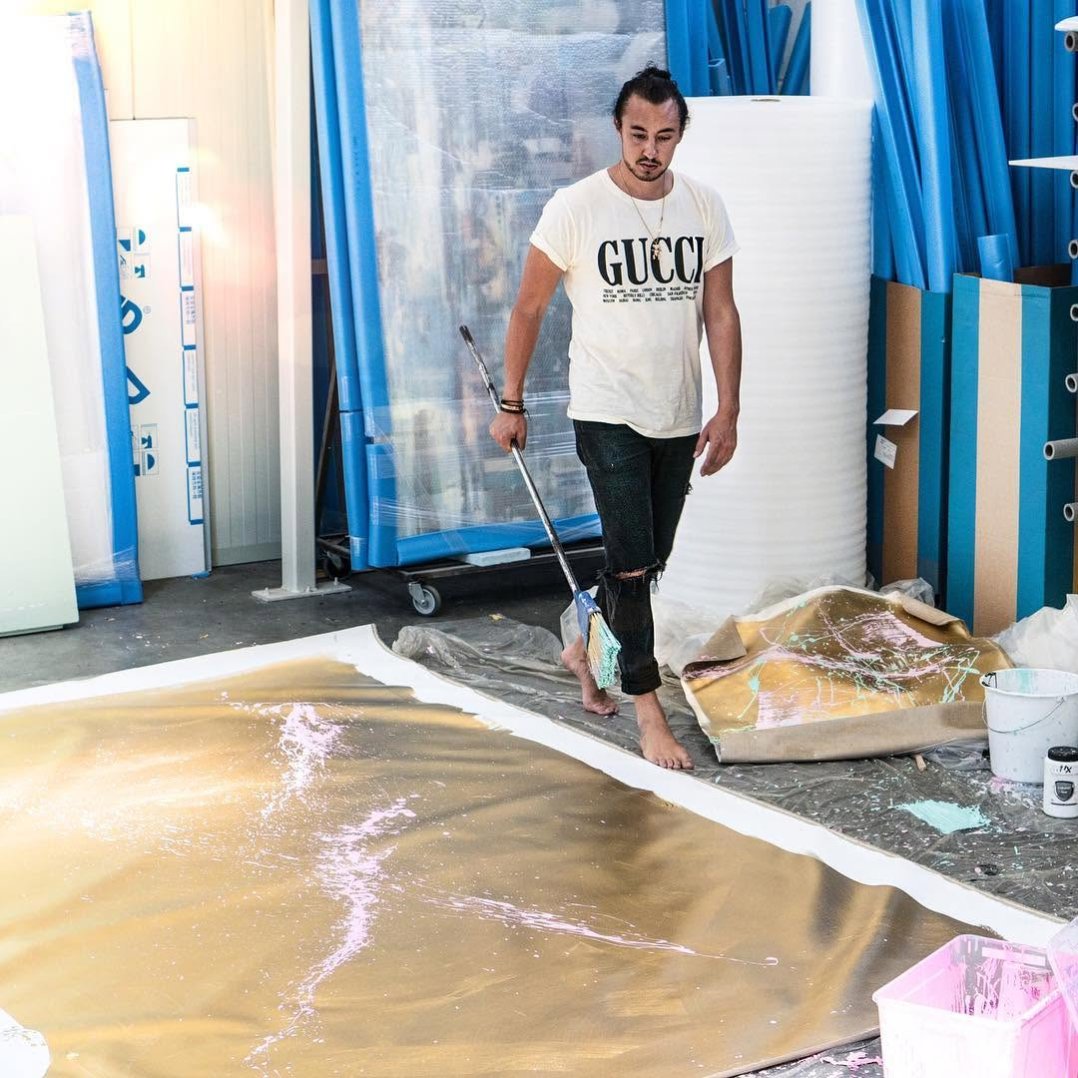 Do you prefer the gold or the diamond dust paintings? . #art #show #LA