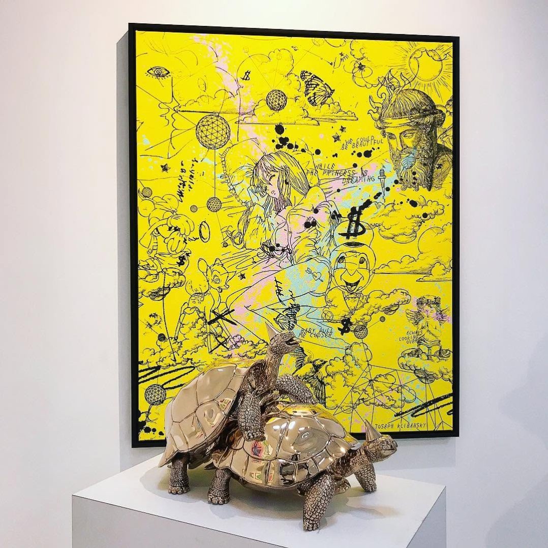If you had to choose between the turtles or the painting..? . . #art #sculpture #artcontemporain #turtles #painting #artbasel #artgallery