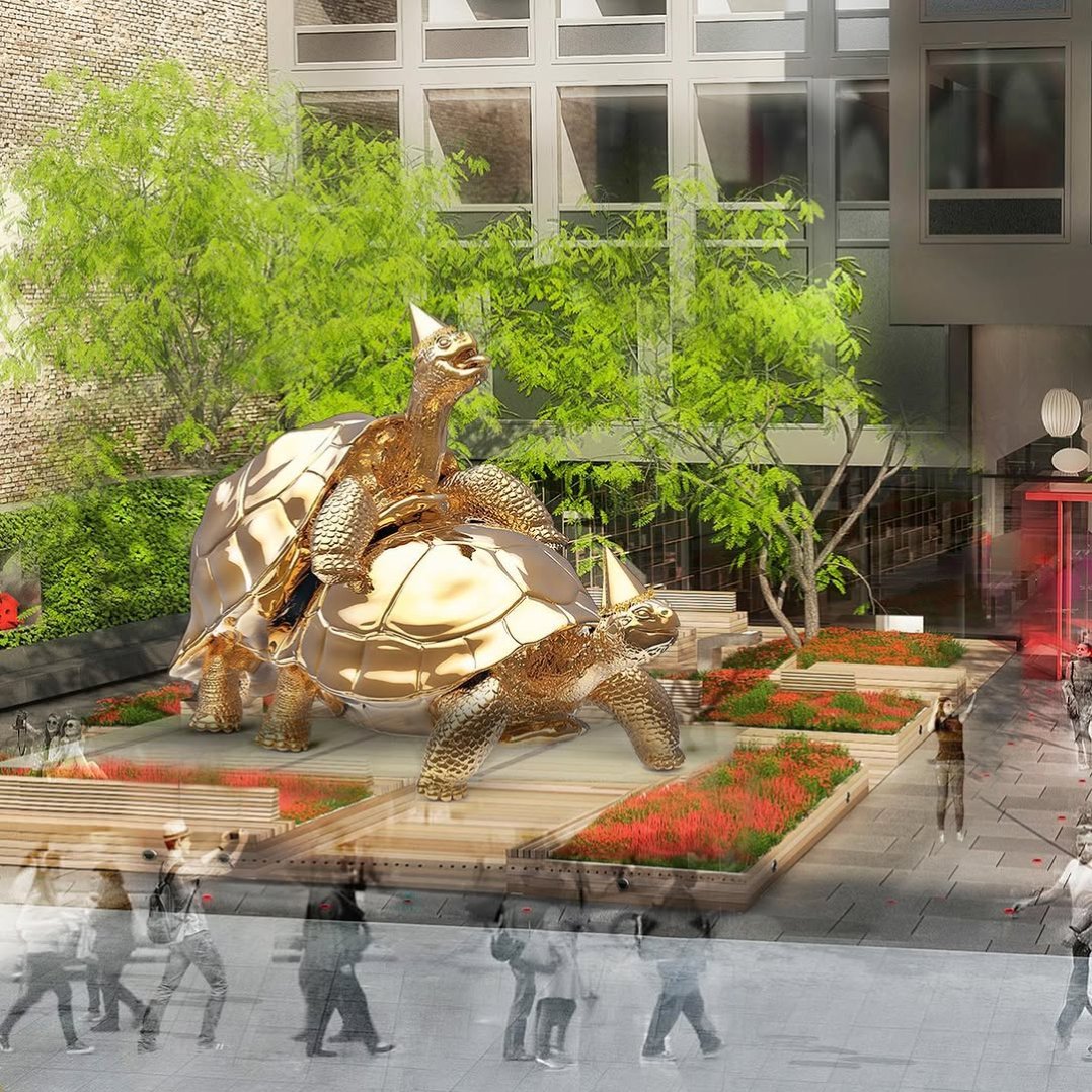 This is a concept drawing I made a couple of years ago to create a very large version of my turtles as a public sculpture in NewYork.. Do you think we should make this happen!? 🔥😬🔥 and where? . . . #contemporaryart #kunst #turtle #turtlesofinstagram #artcontemporain #newyorkcity