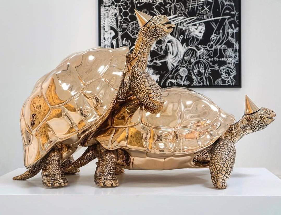 The real question is... would you actually put two F👣ckng turtles in YOUR living room..?