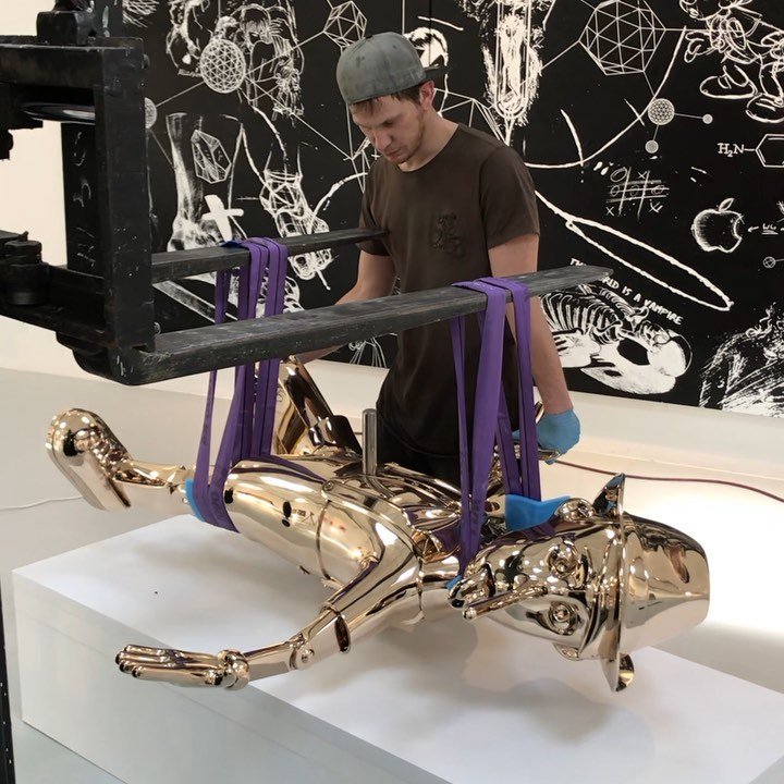 The installation of “Reflections of Truth 3” . . #art #sculpture