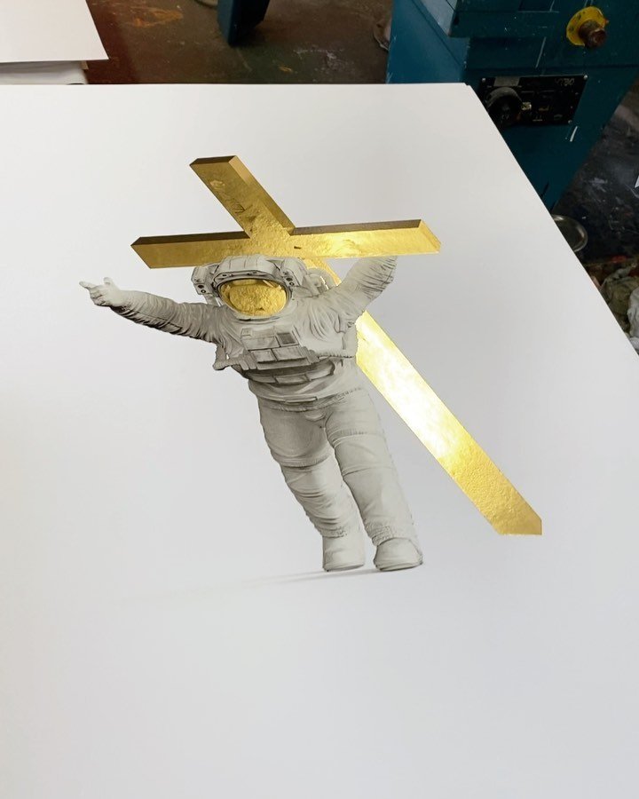 We are working on the 24k gold leaf print of “Leap of Faith”. To be released next week! 🔥