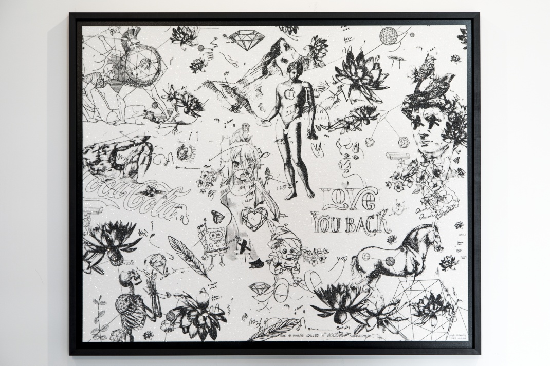 Love You Back (edition, white/black, diamond dust), 2017 by Joseph Klibansky