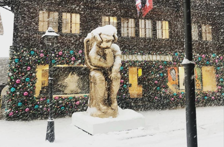 Museum size Bronze “The Thinker” placed in Gstaad, Switzerland