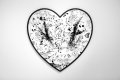 My Heart Is Yours (white/black, black splash, diamond dust), 2019 by Joseph Klibansky
