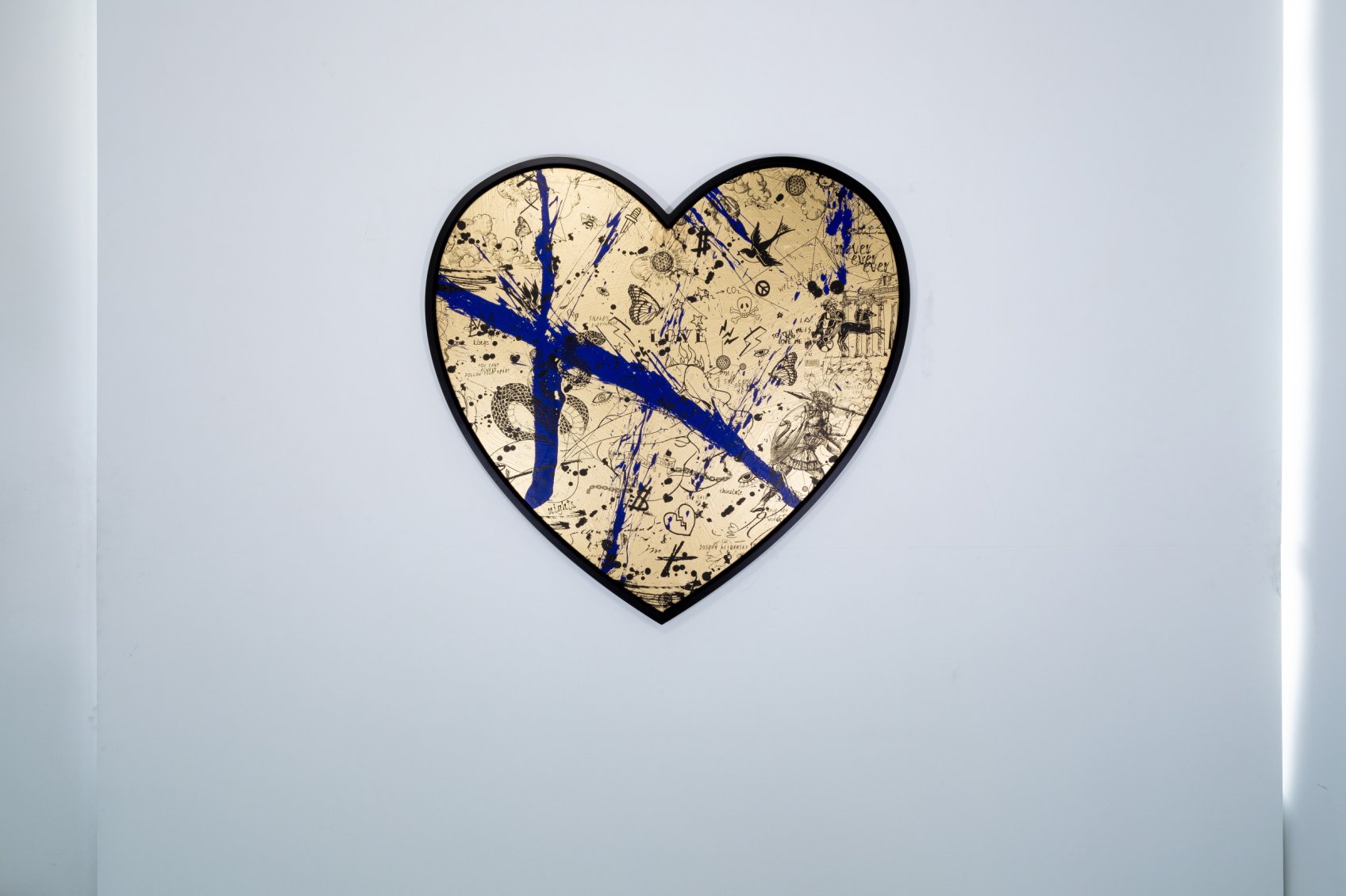She Came To Break Hearts (gold/black, ultramarine blue splash), 2020 by Joseph Klibansky