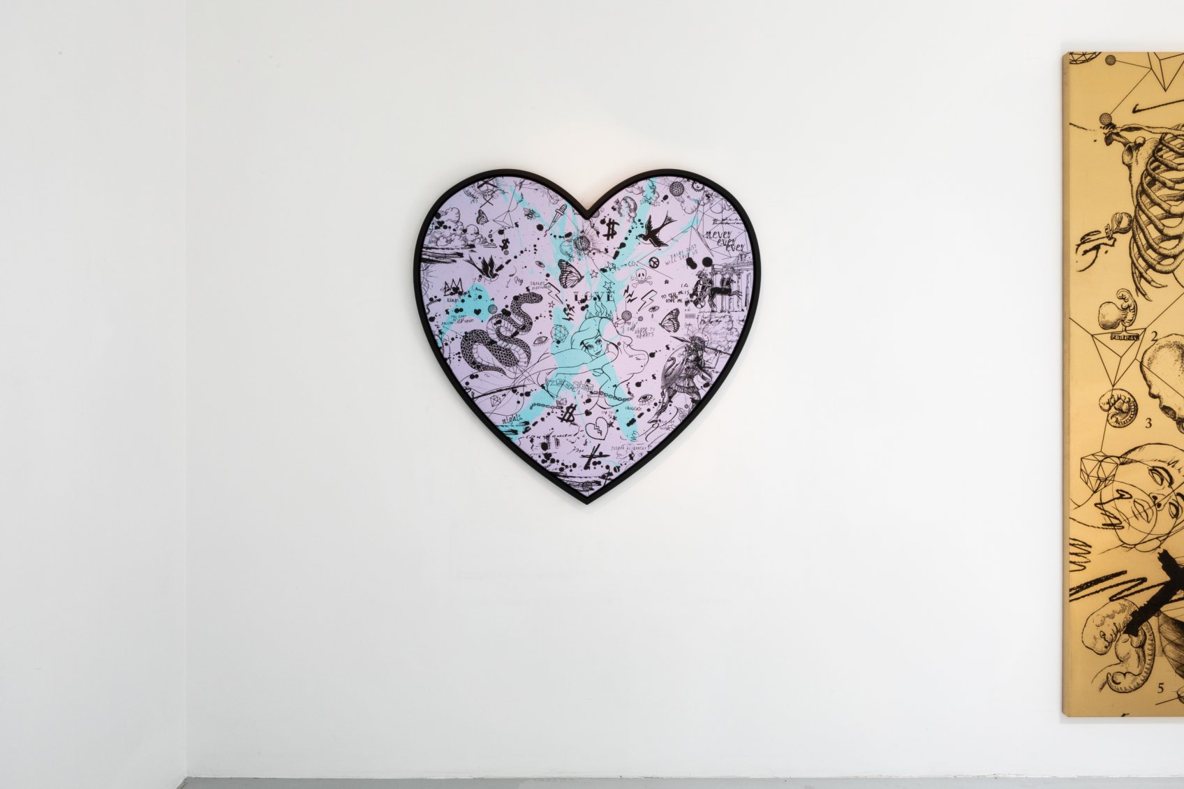 She Came To Break Hearts (lilac/black, turquoise splash), 2020 by Joseph Klibansky