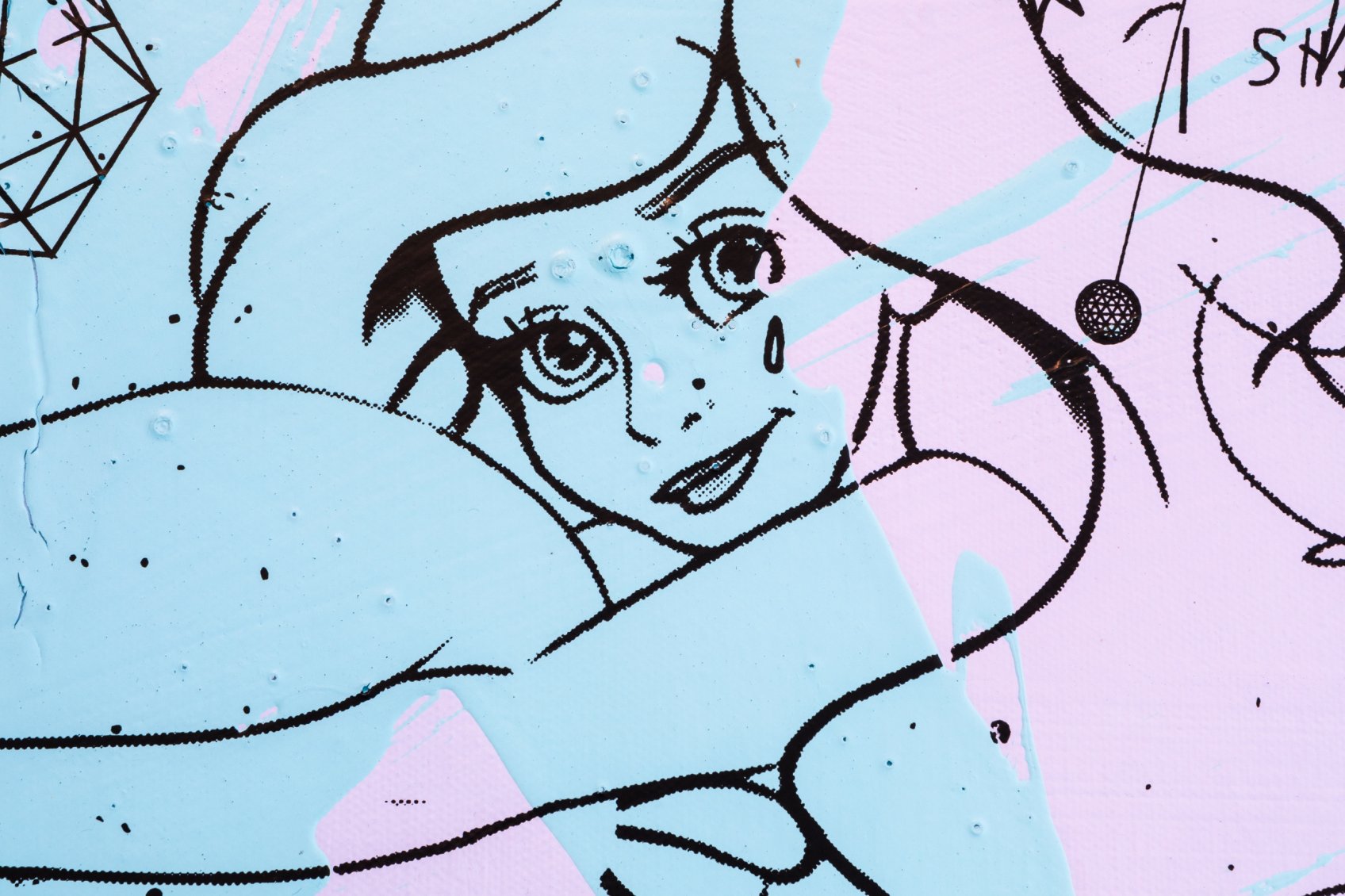 She Came To Break Hearts (lilac/black, turquoise splash), 2020 by Joseph Klibansky