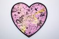 She Came To Break Hearts (pink/black, gold splash), 2020 by Joseph Klibansky