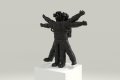 Vitruvian Astronaut (belgian black marble), 2023 by Joseph Klibansky