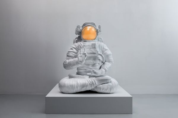 White Universe (painted bronze, white), 2019 by Joseph Klibansky