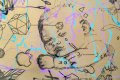 Your Body Is Like A Work Of Art Baby (gold/black, pastel pink and turquoise drips), 2018 by Joseph Klibansky